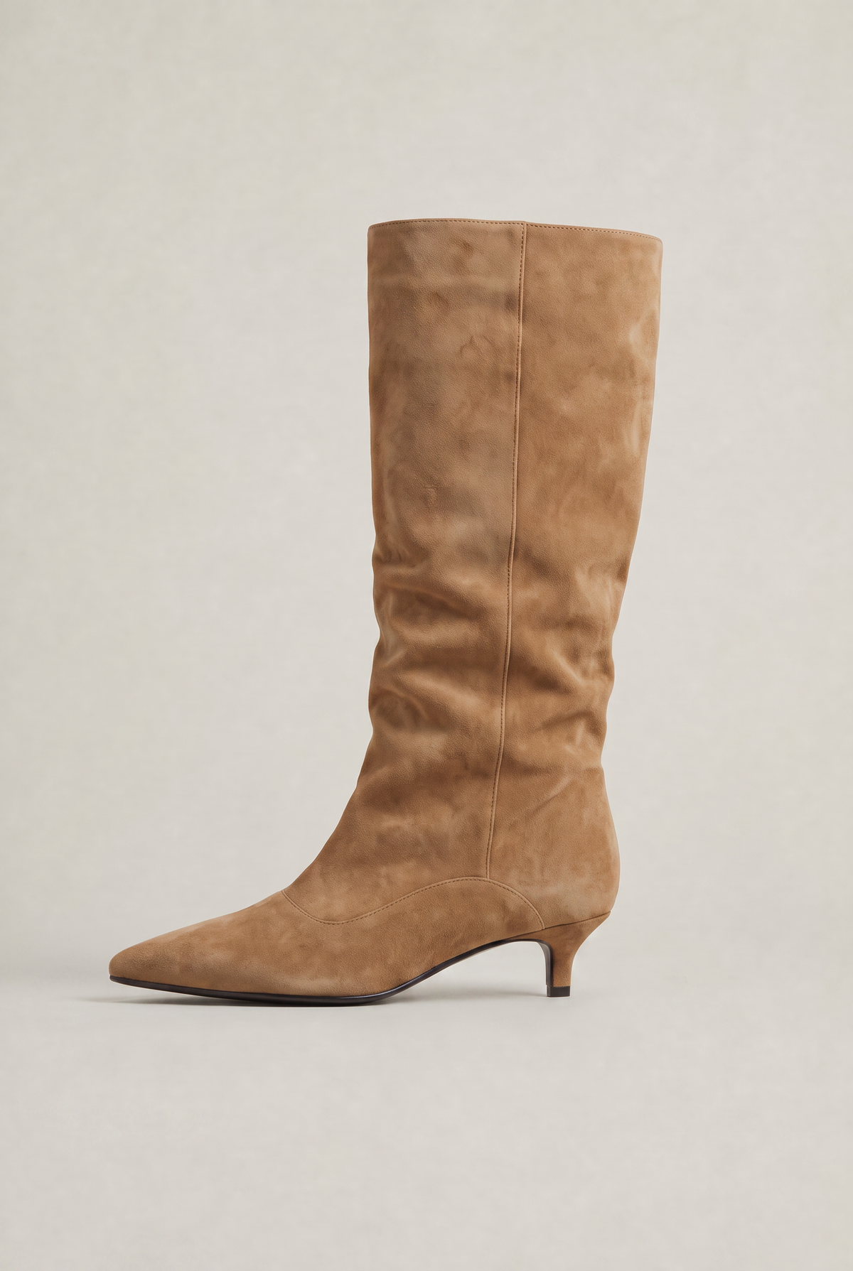 Women’s Suede Knee-High Slouch Boots - Pull-On Style