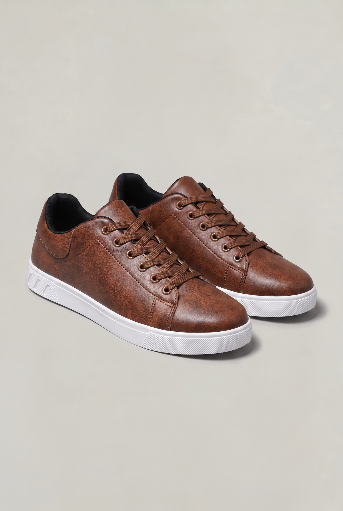 Men's Leather Lace Up Low Top Sneakers