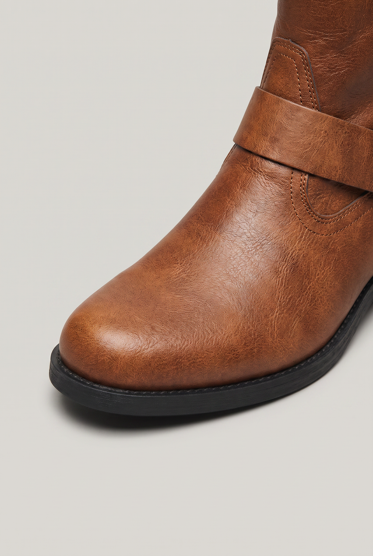 Men’s Leather Side-Zip Harness Ankle Boots