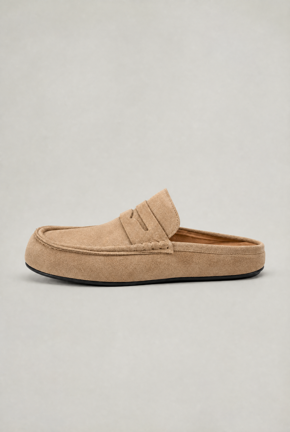 Men's Backless Loafers - Suede Look Mule Slip On