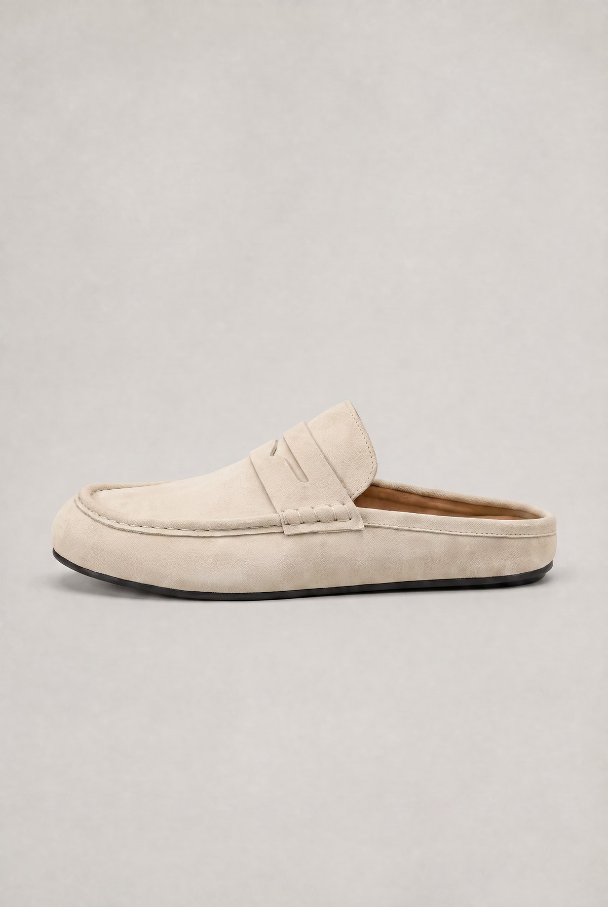 Men's Backless Loafers - Suede Look Mule Slip On