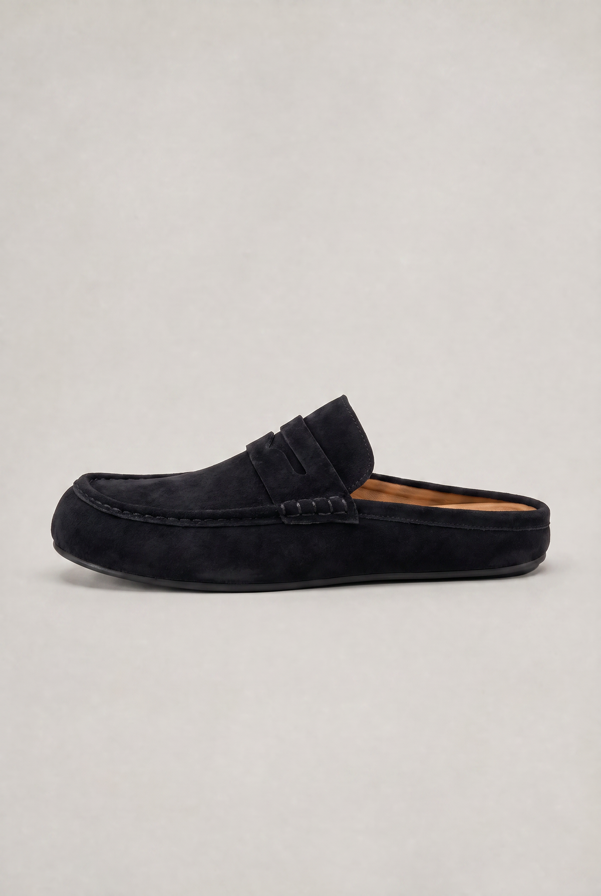 Men's Backless Loafers - Suede Look Mule Slip On