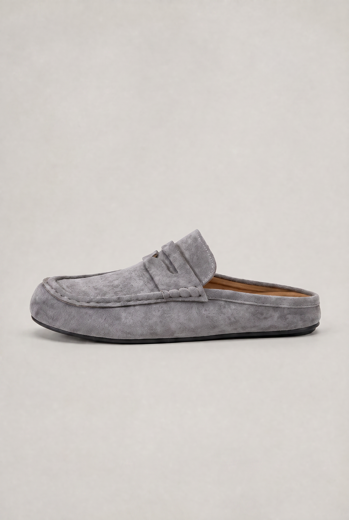 Men's Backless Loafers - Suede Look Mule Slip On