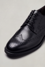 Men's Derby Shoes - Lace Up Leather Look Smart