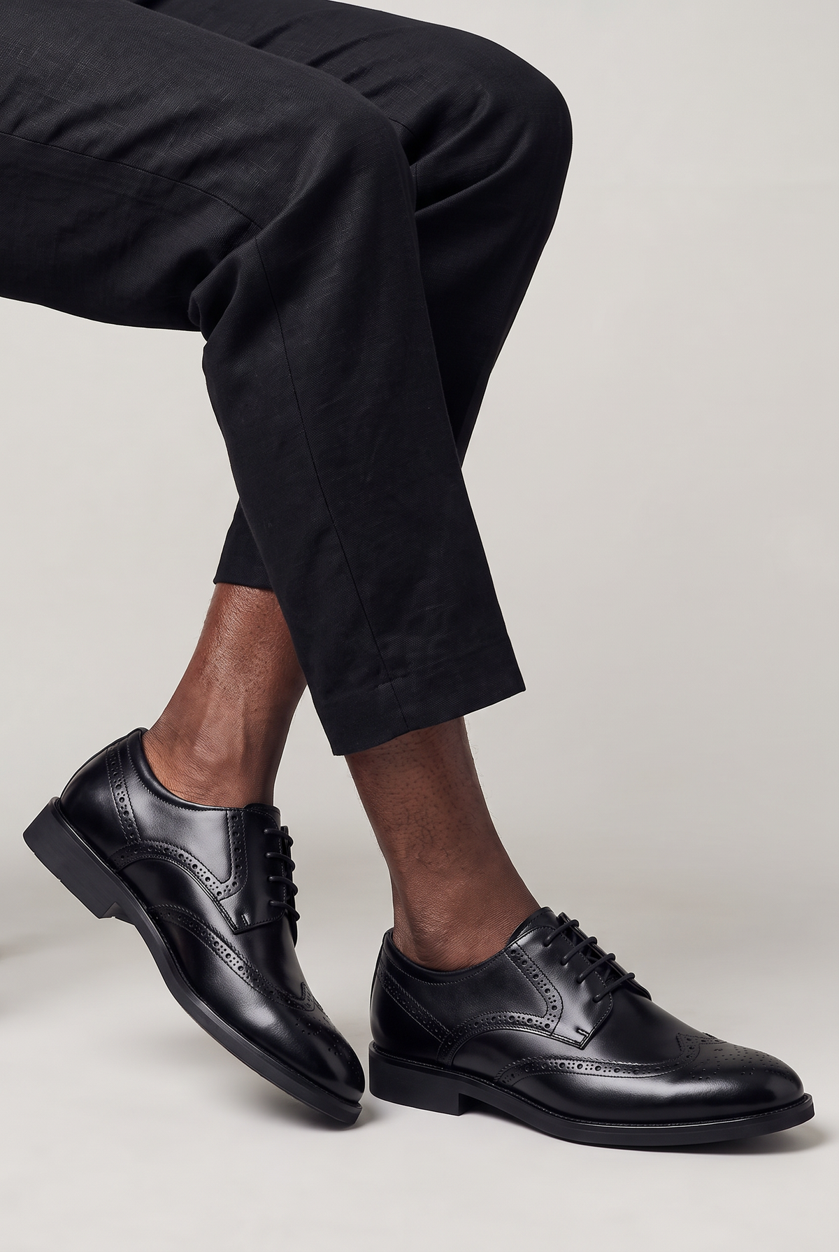 Men's Derby Shoes - Lace Up Leather Look Smart