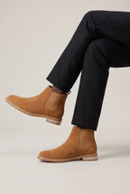 Men's Suede Look Chelsea Boots - Slip On Ankle Boots