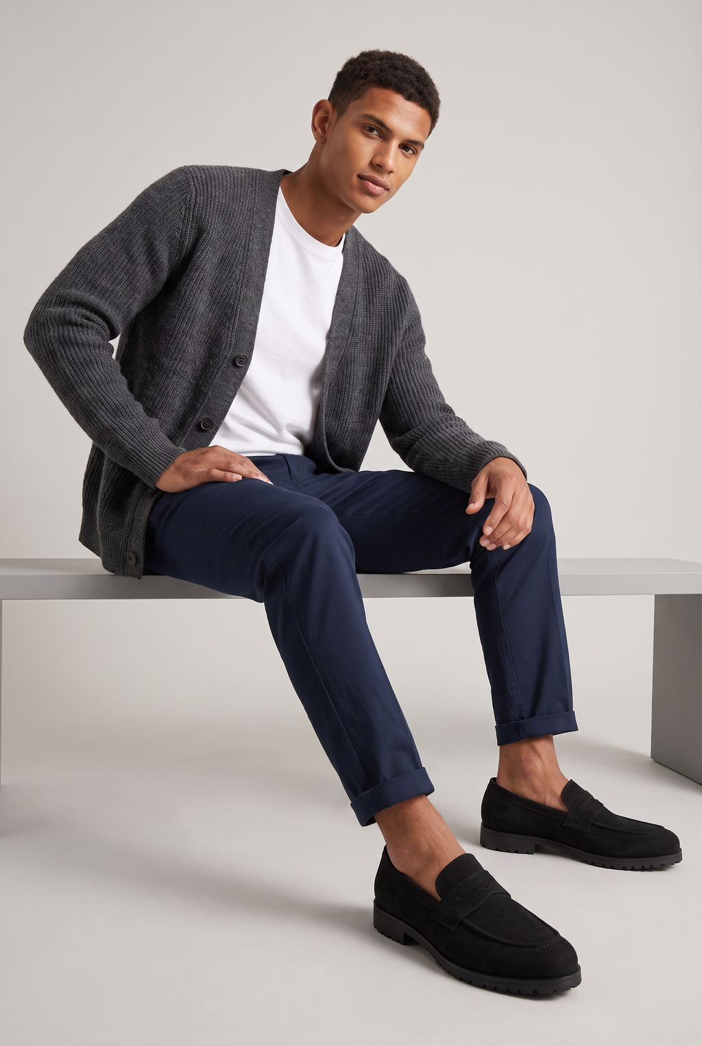 Men's Suede Look Penny Loafer - Slip On Loafers