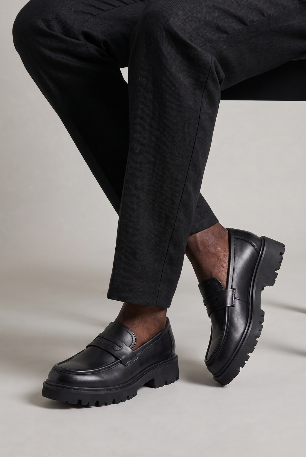 Men's Chunky Loafers - Lug Sole Penny Loafer Slip On