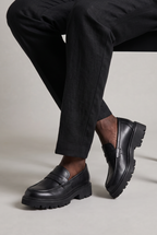 Men's Chunky Loafers - Lug Sole Penny Loafer Slip On