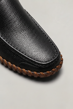 Men's Handstitched PU Leather Slip-On Loafers - Round Toe Smart Casual