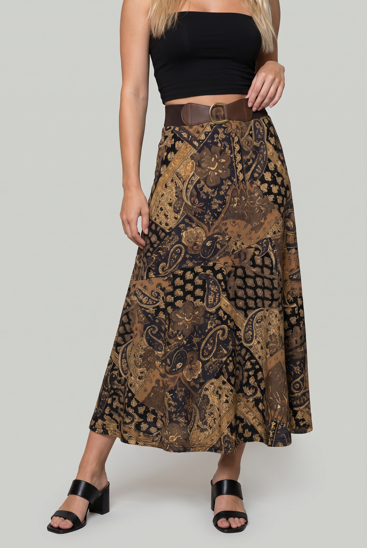 Women’s Printed A-Line Midi Skirt