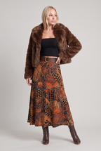 Women’s Printed A-Line Midi Skirt