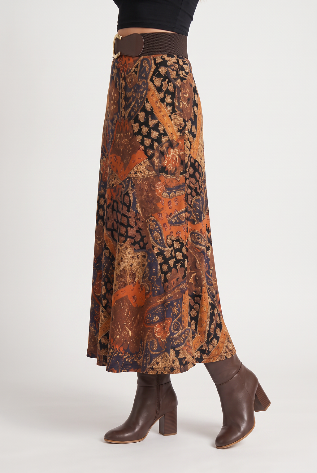 Women’s Printed A-Line Midi Skirt