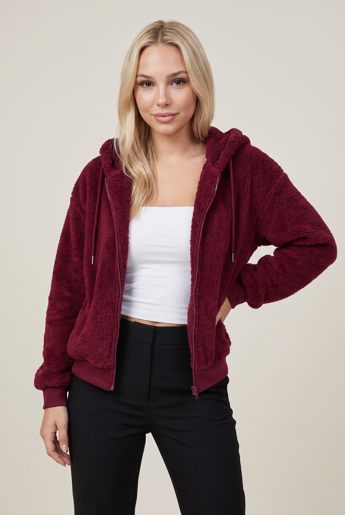 Women’s Teddy Zip-Up Hooded Jacket