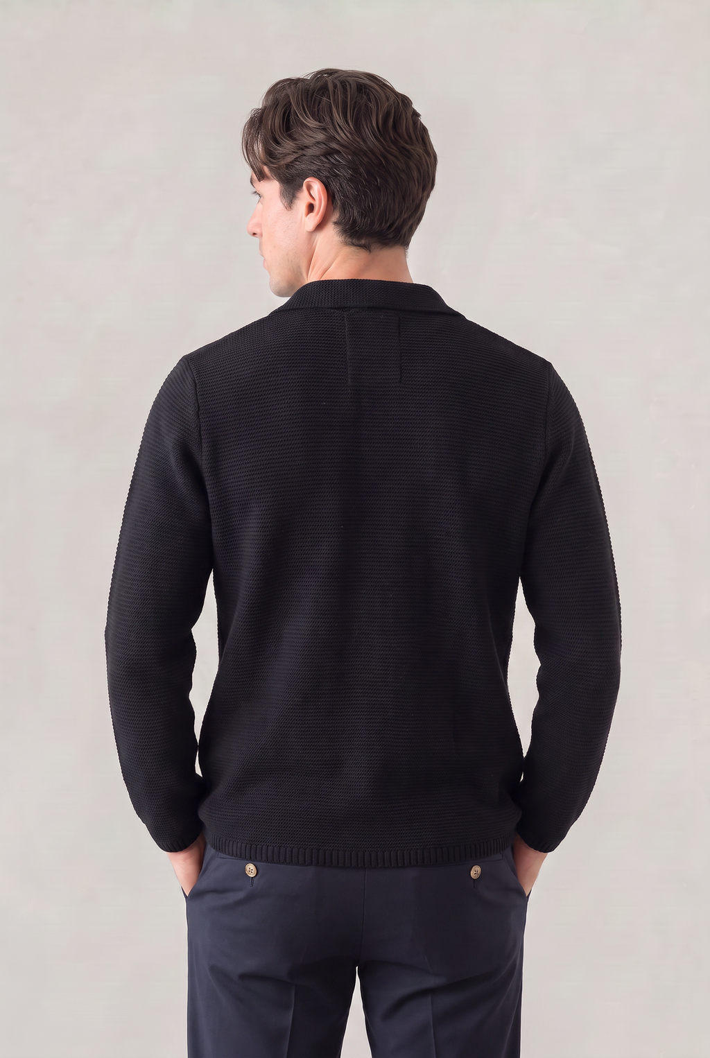 Men’s Double-Breasted Knit Cardigan