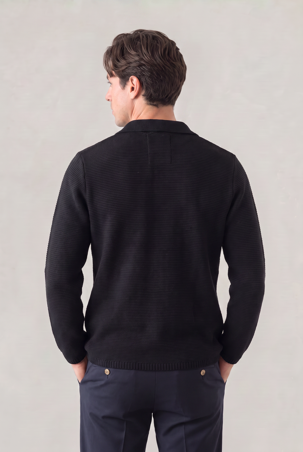 Men’s Double-Breasted Knit Cardigan