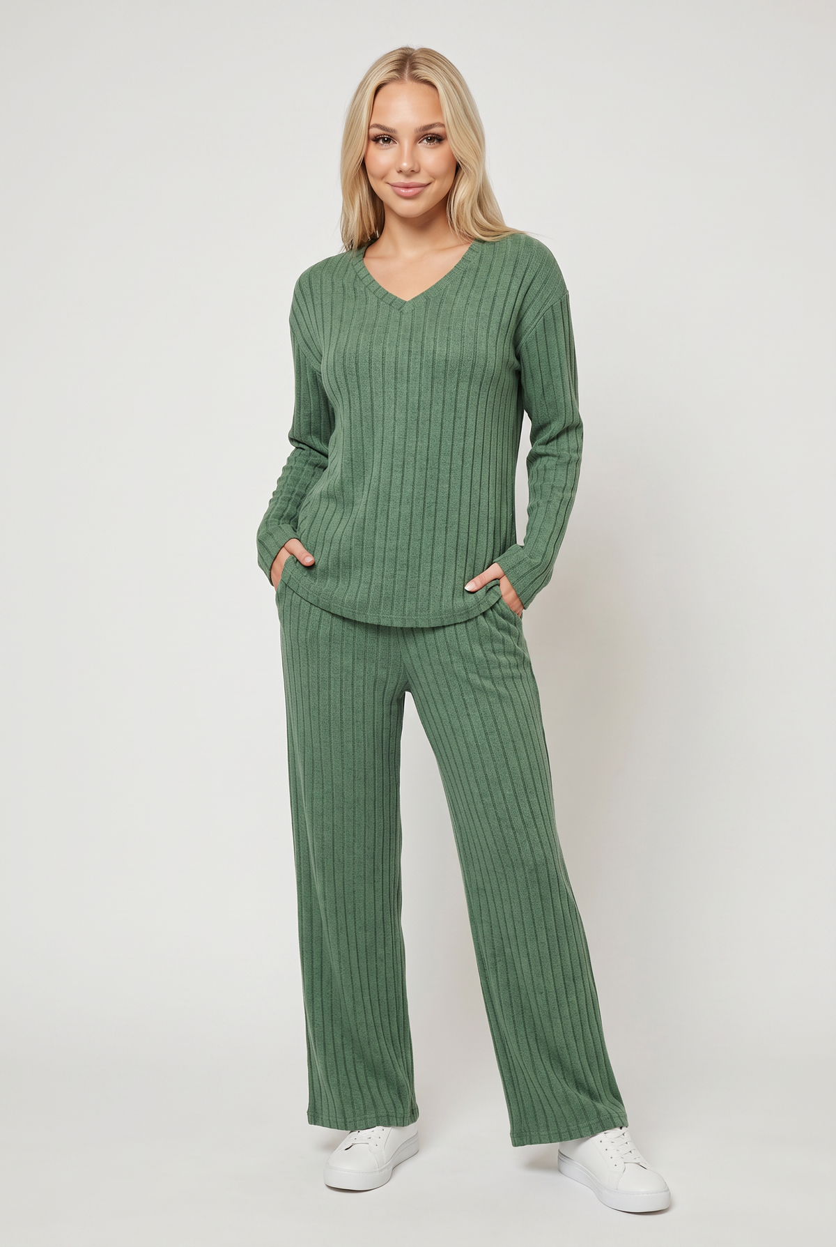 Women’s Ribbed Long-Sleeve Pyjama Set