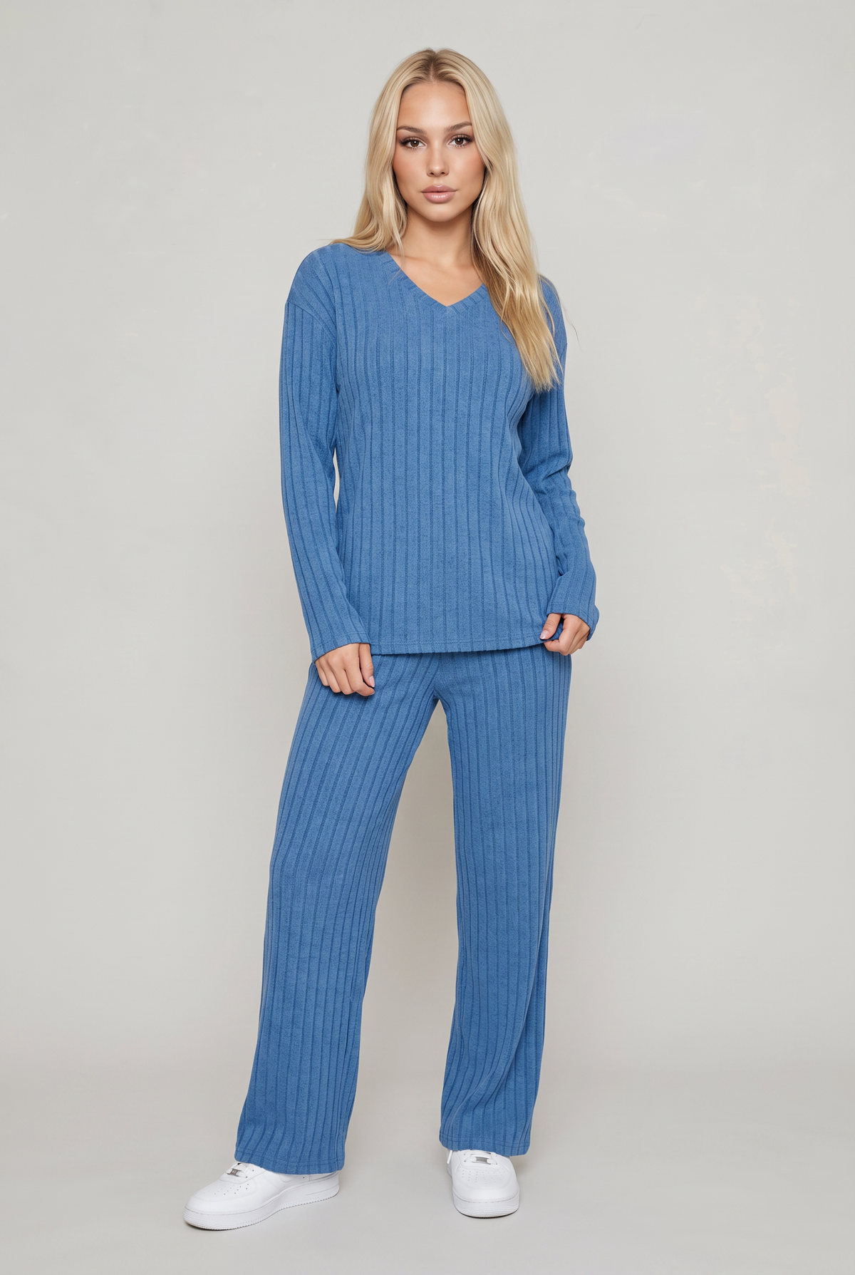 Women’s Ribbed Long-Sleeve Pyjama Set