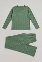 Women’s Ribbed Long-Sleeve Pyjama Set
