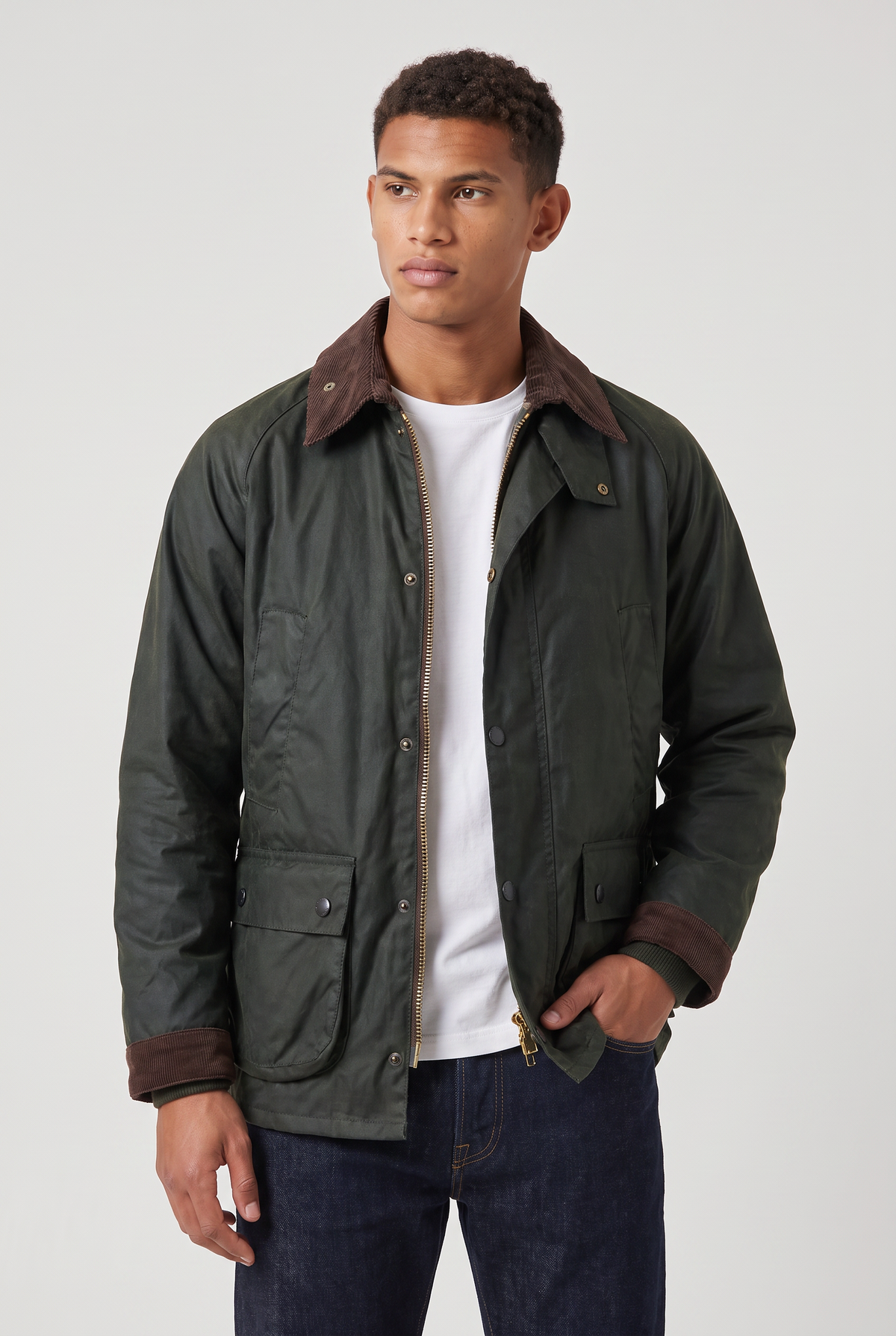 Men’s Vintage Oil-Waxed Corduroy Collar Jacket