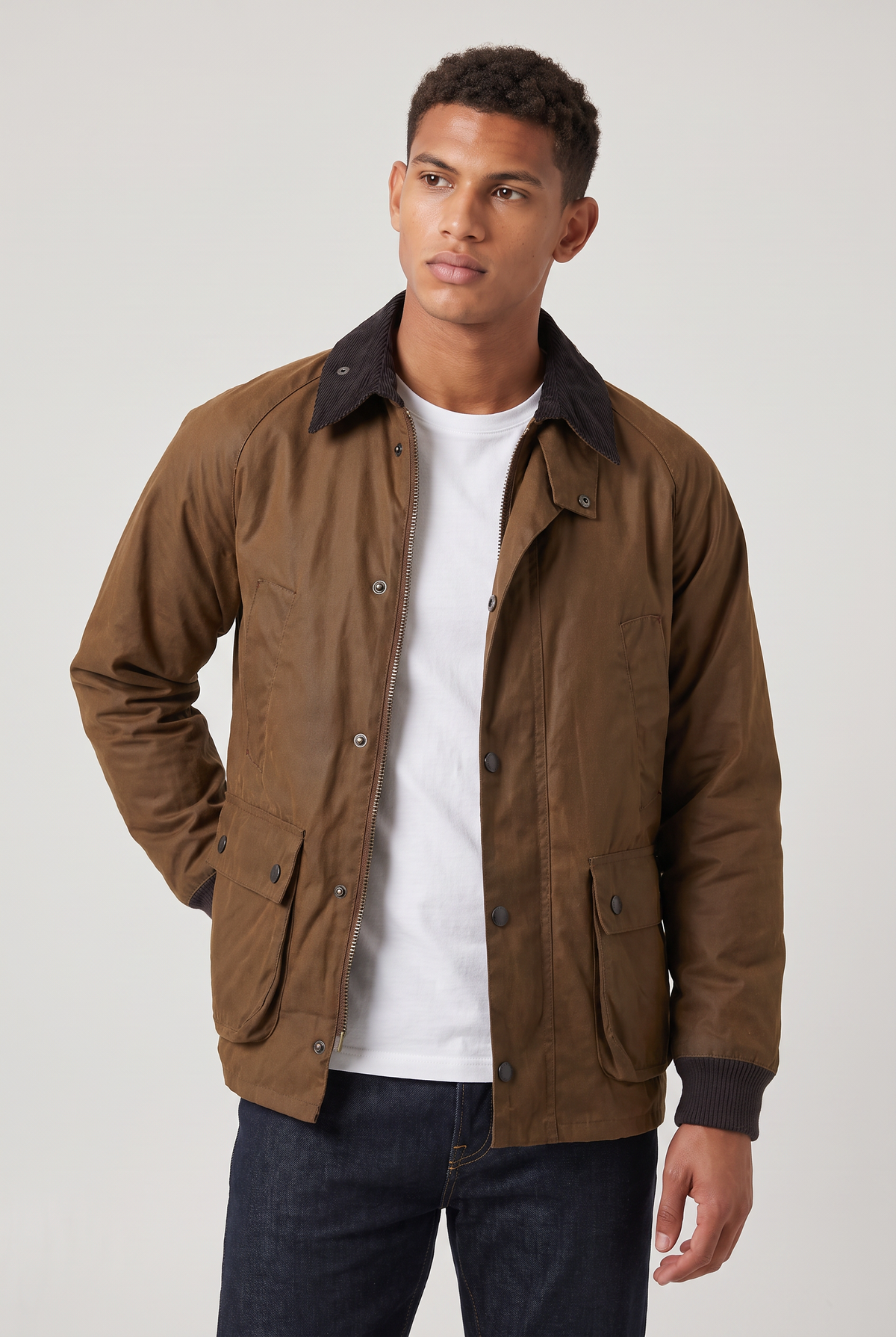 Men’s Vintage Oil-Waxed Corduroy Collar Jacket