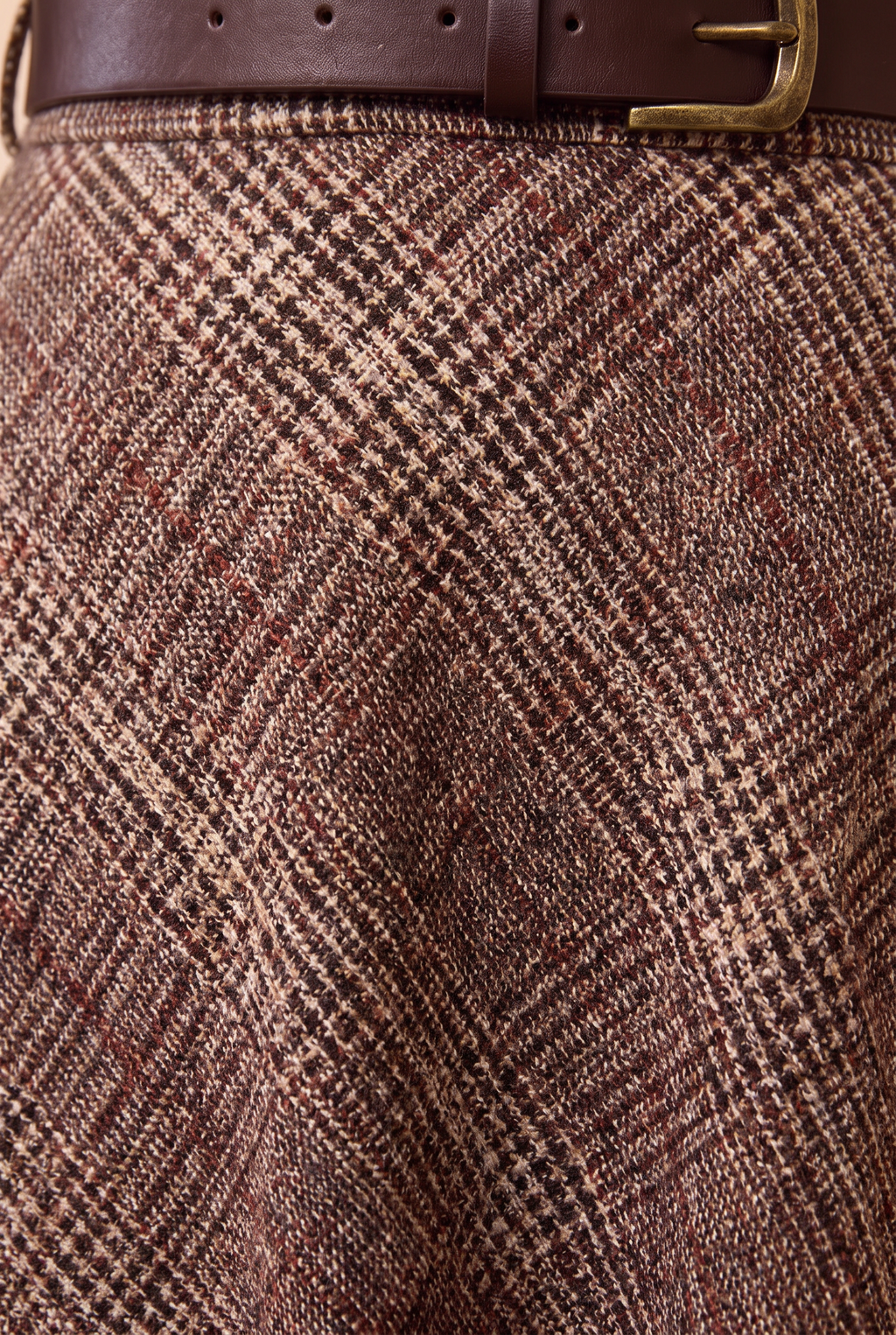 Women’s Tweed Checked A-Line Midi Skirt
