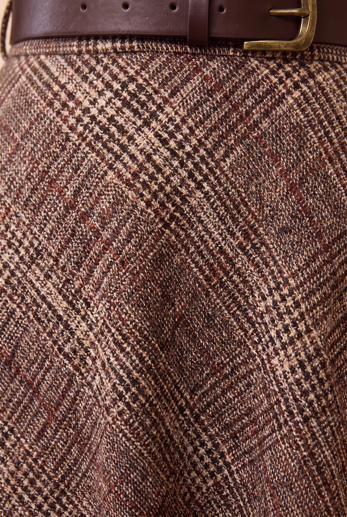 Women’s Tweed Checked A-Line Midi Skirt