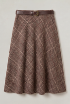 Women’s Tweed Checked A-Line Midi Skirt