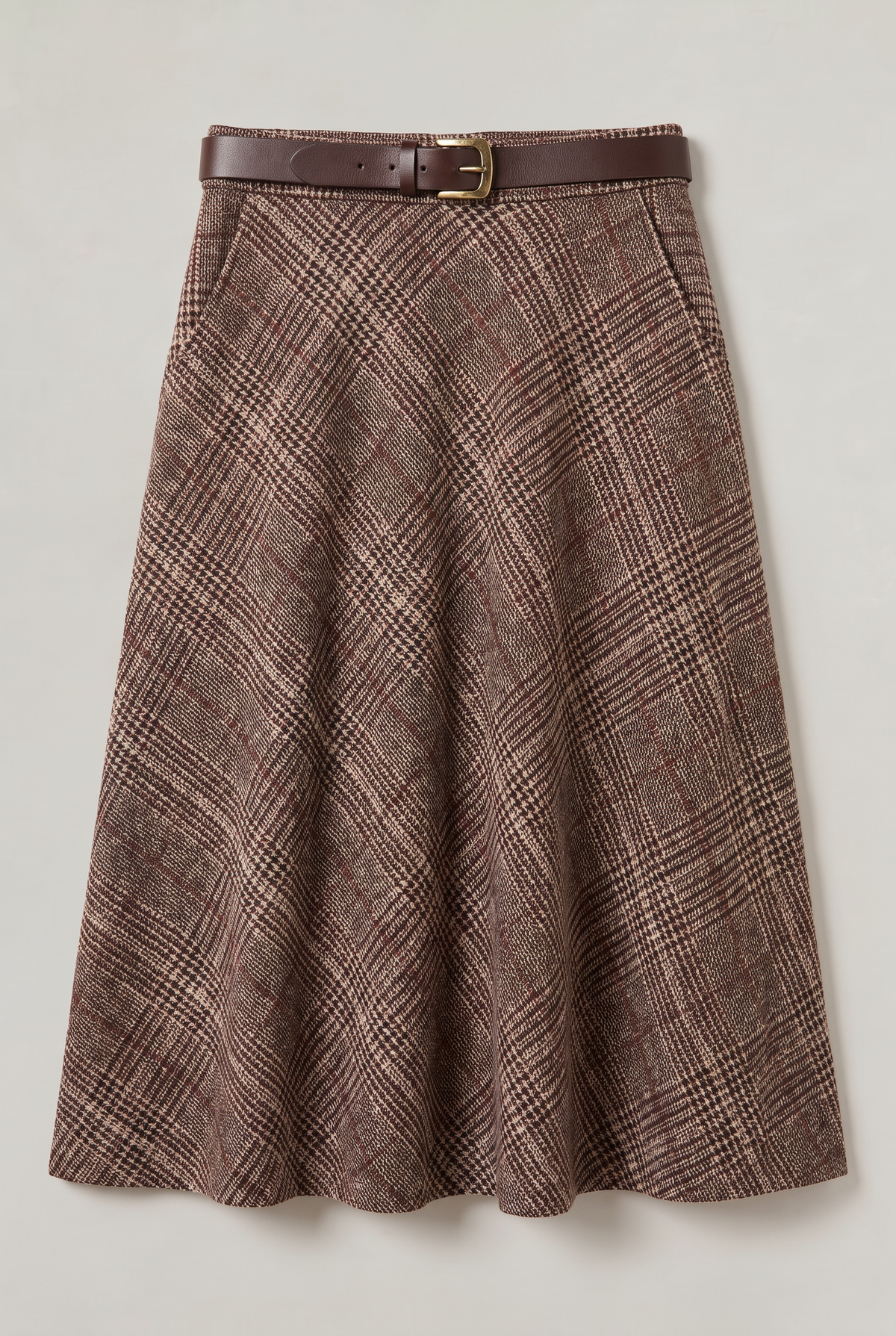 Women’s Tweed Checked A-Line Midi Skirt