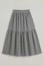 Women’s Checked Tiered A-Line Maxi Skirt