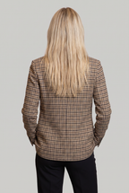 Women's Houndstooth Blazer - Oversized Check Double Breasted