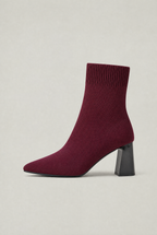 Women's Sock Boots - Knit Stretch Pointed Toe Ankle Boots