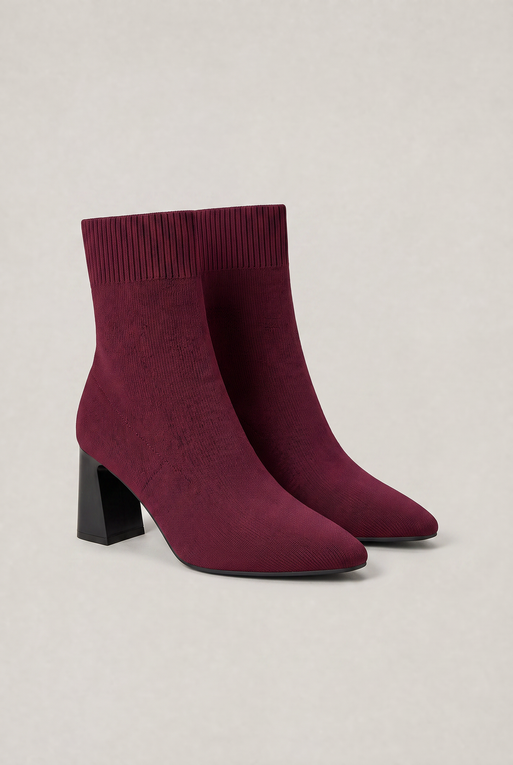 Women's Sock Boots - Knit Stretch Pointed Toe Ankle Boots