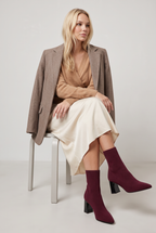 Women's Sock Boots - Knit Stretch Pointed Toe Ankle Boots