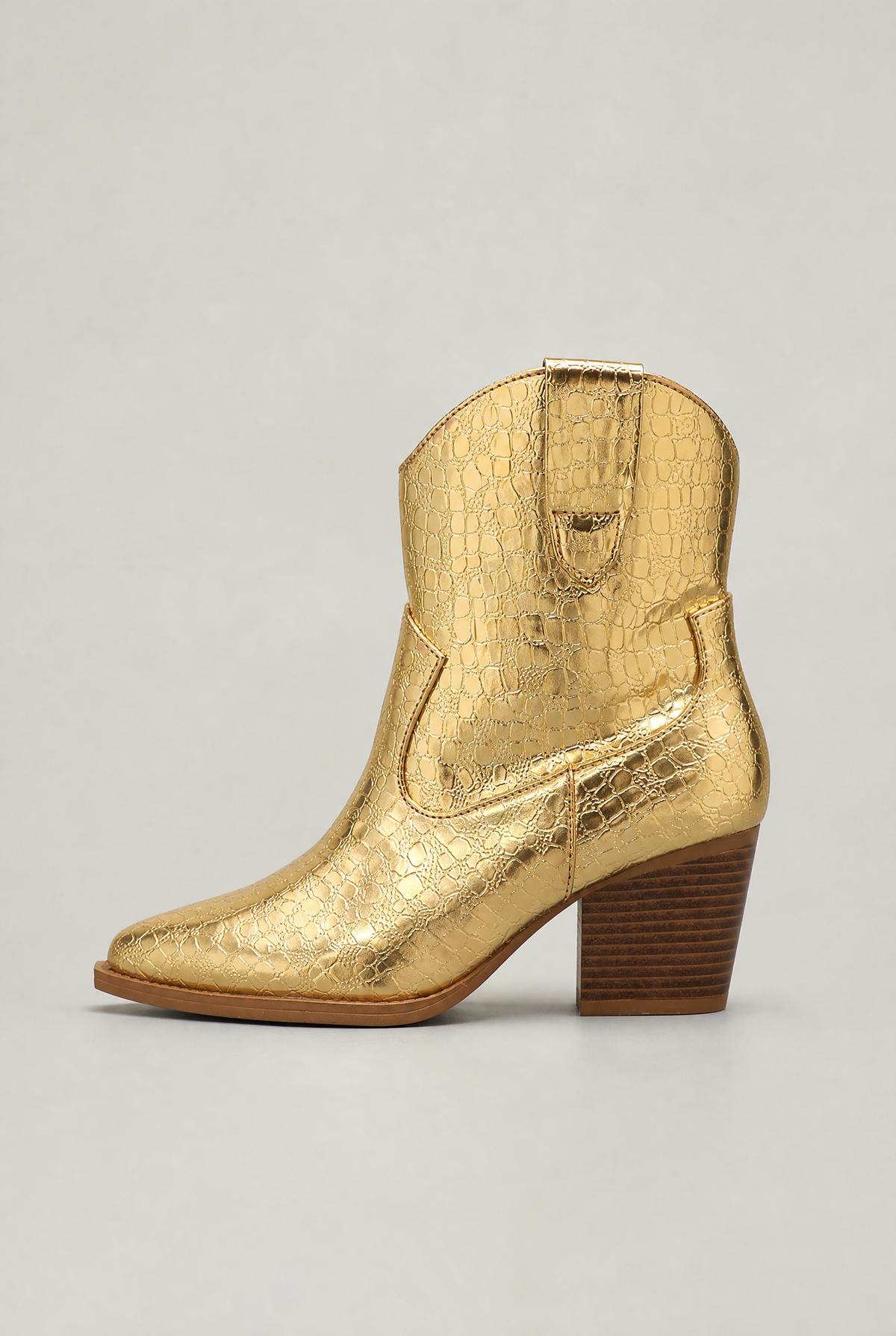 Women’s Faux Croc Pointed Toe Ankle Boots
