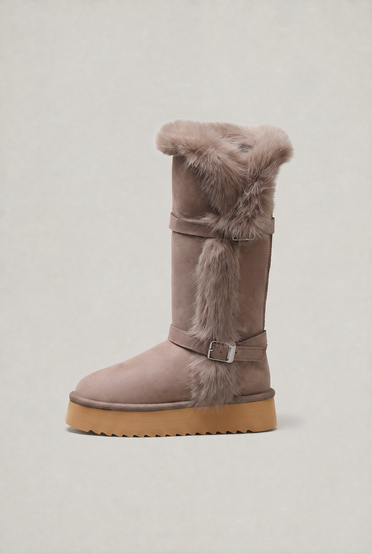 Women’s Suede Buckle Knee High Boots