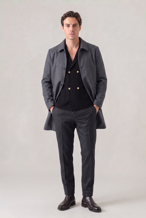 Men's Single Breasted Loose fit Coat