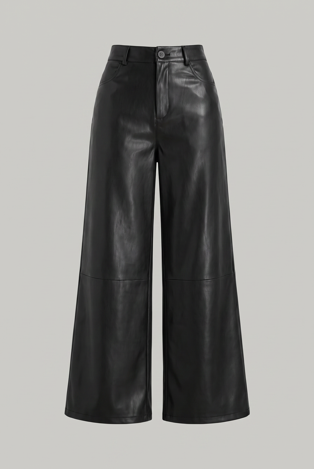 Women’s High-Waist Faux Leather Wide-Leg Trousers