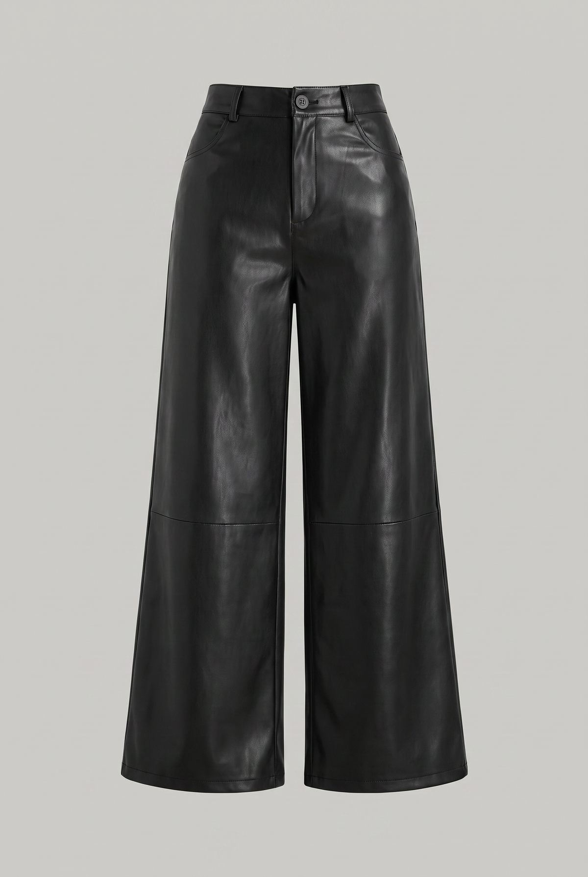 Women’s High-Waist Faux Leather Wide-Leg Trousers