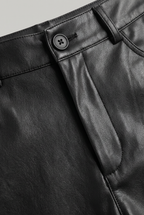 Women’s High-Waist Faux Leather Wide-Leg Trousers