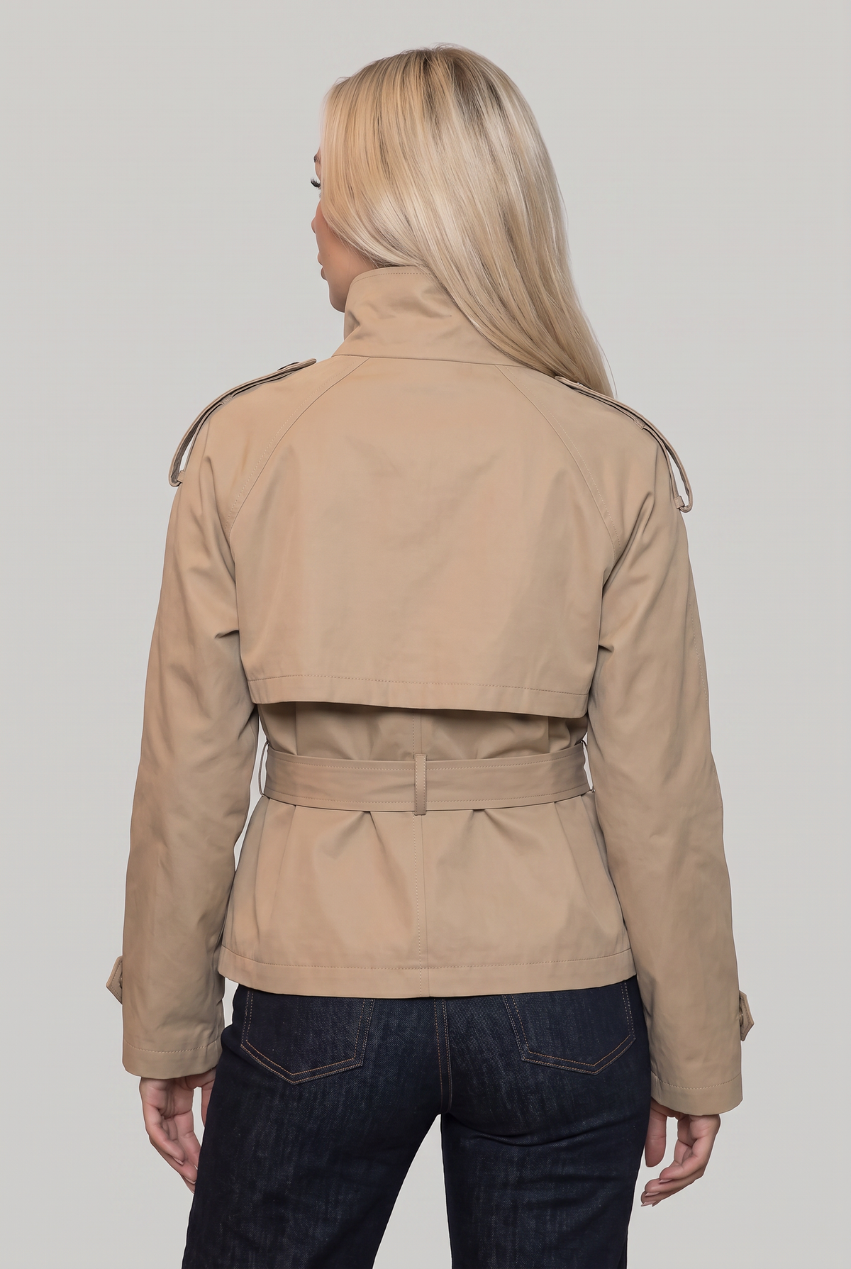 Women’s Funnel Neck Cropped Trench Coat
