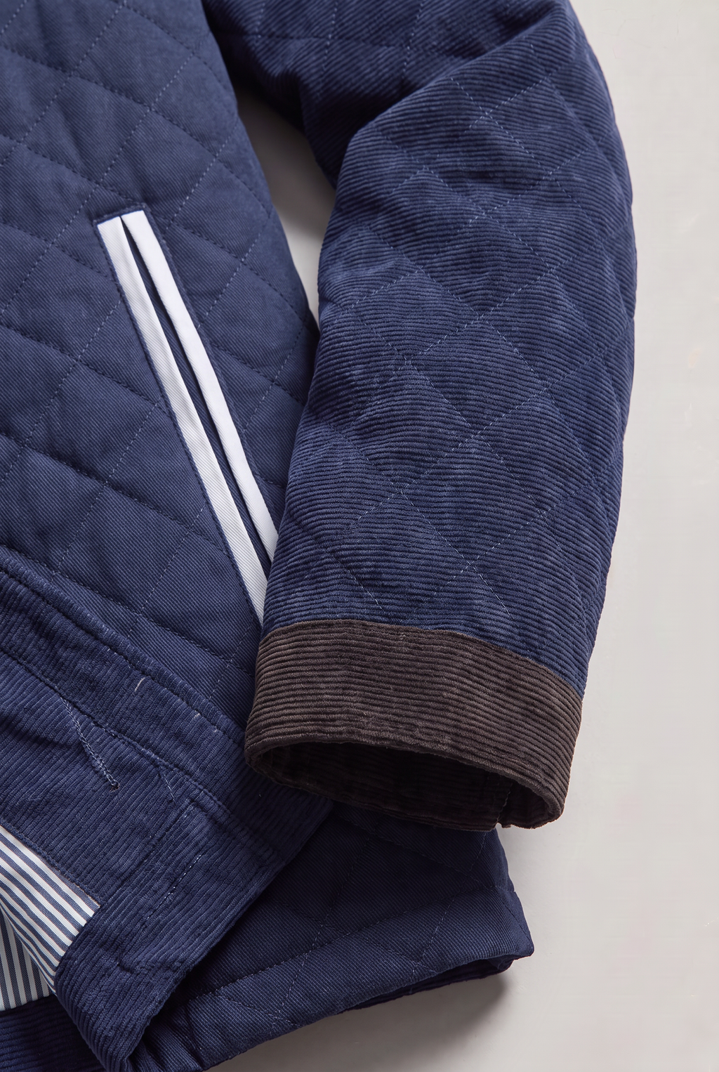 Men’s Quilted Contrast Collar Jacket