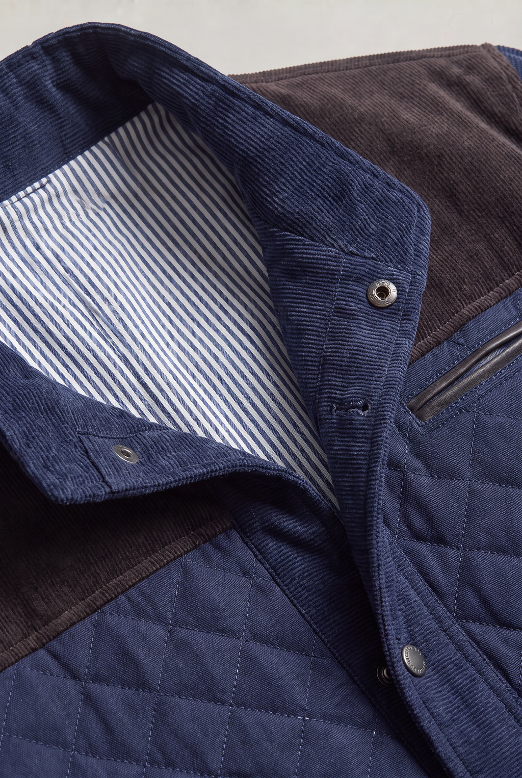 Men’s Quilted Contrast Collar Jacket