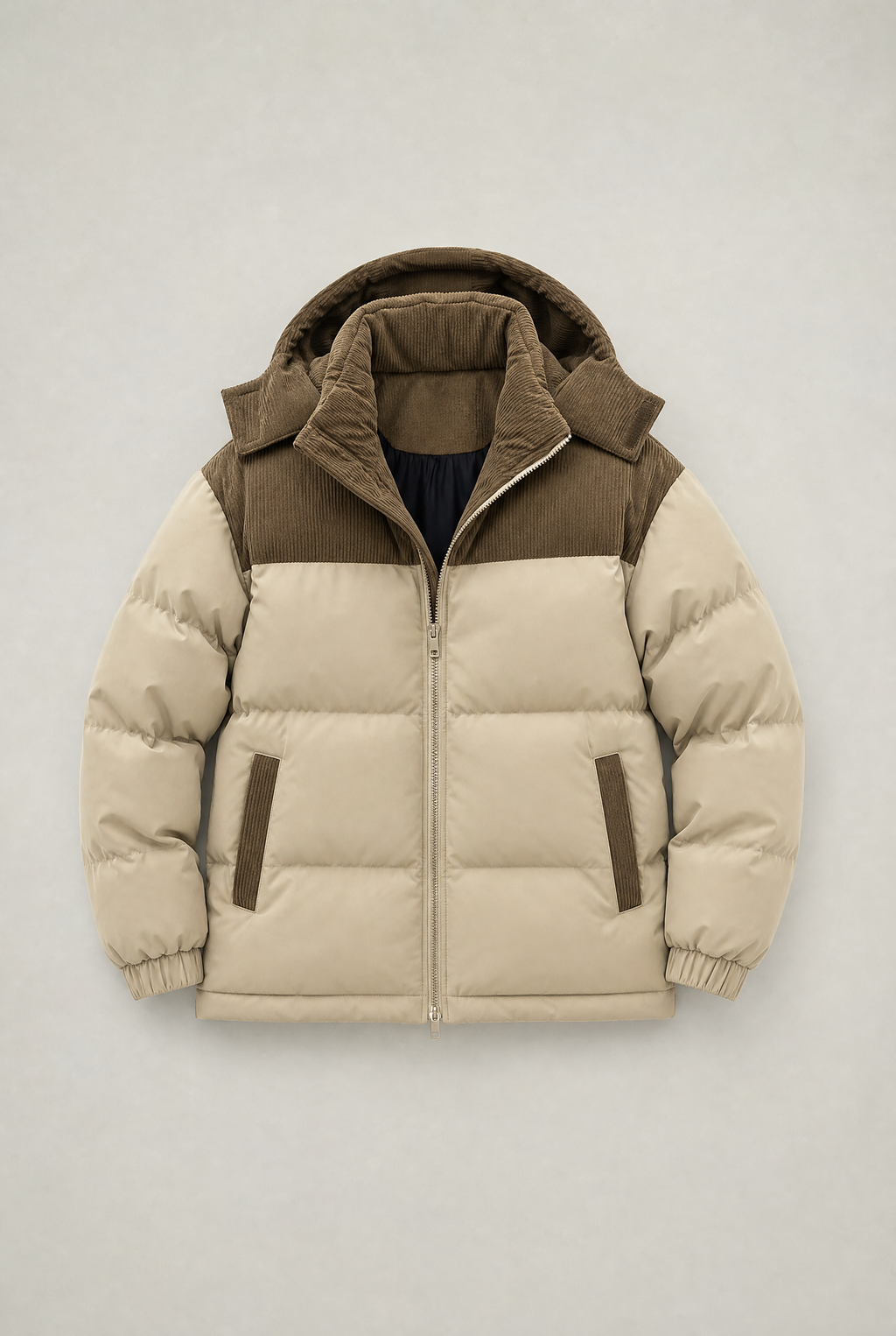 Men’s Hooded Cord Puffer Jacket