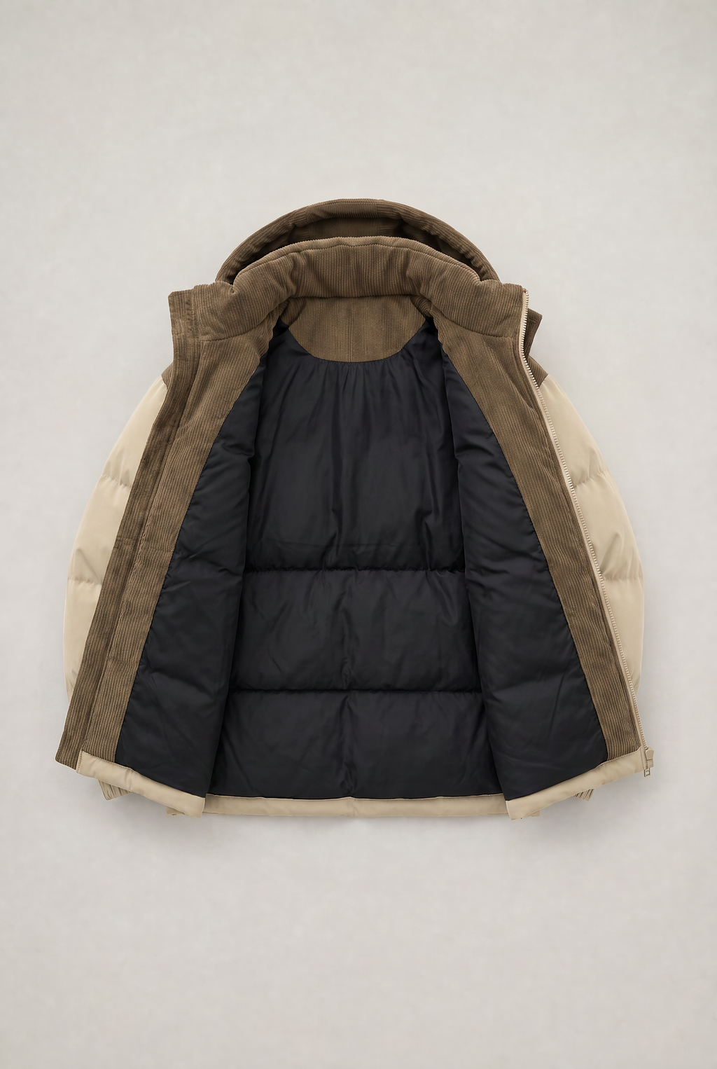 Men’s Hooded Cord Puffer Jacket