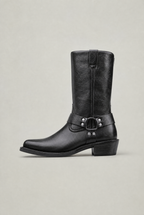 Men’s Leather Side-Zip Harness High Boots