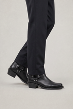 Men’s Leather Side-Zip Harness High Boots