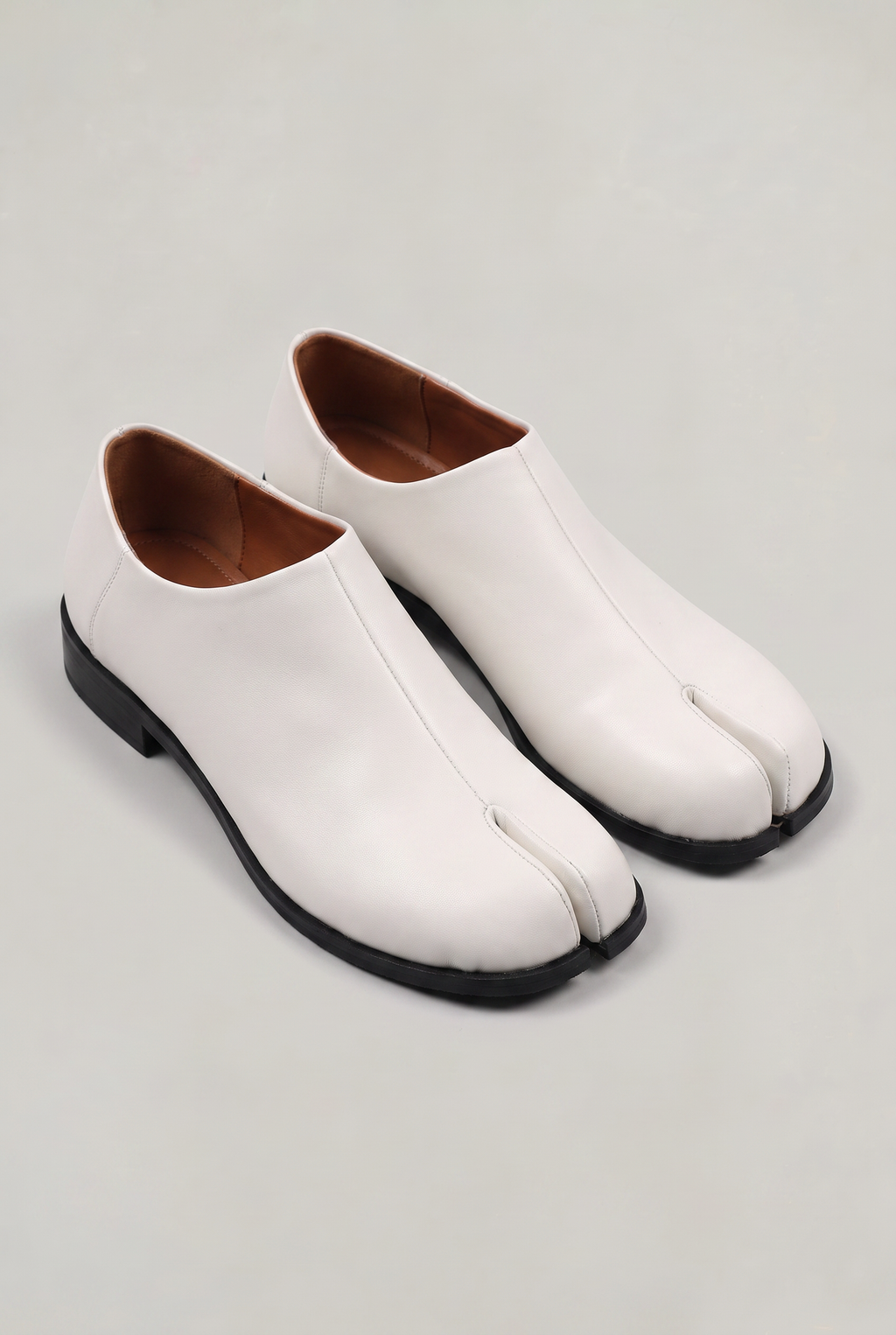 Women’s White Split Toe Slip-On Loafers