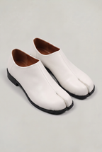 Women’s White Split Toe Slip-On Loafers