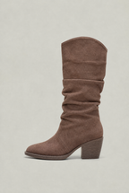 Women’s Suede Slouch Knee High Block Heel Boots
